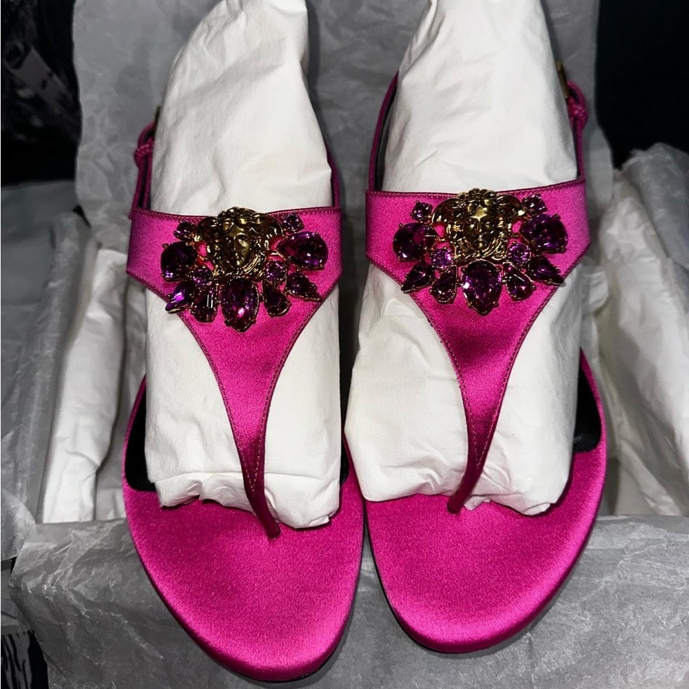 Versace Medusa sandals pink, Brand New